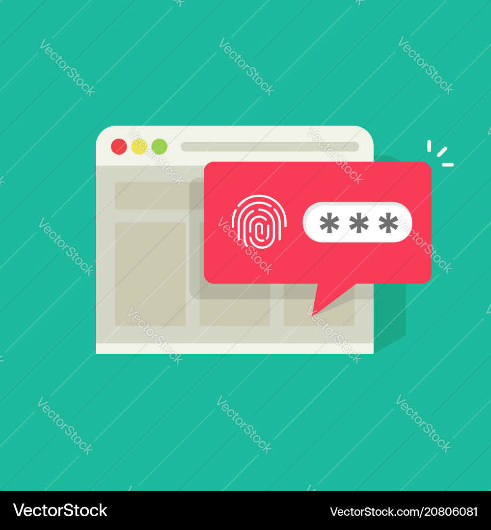 Website in browser logged or unlocked via Website in browser logged or unlocked via vector image