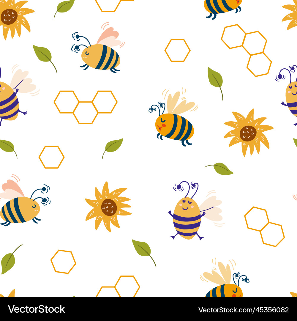 0009 bee pattern 0009 bee pattern vector image