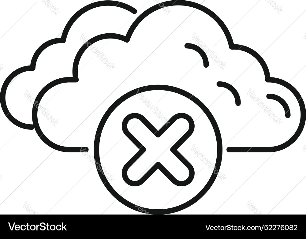 Cloud computing icon showing disconnected service Cloud computing icon showing disconnected service vector image