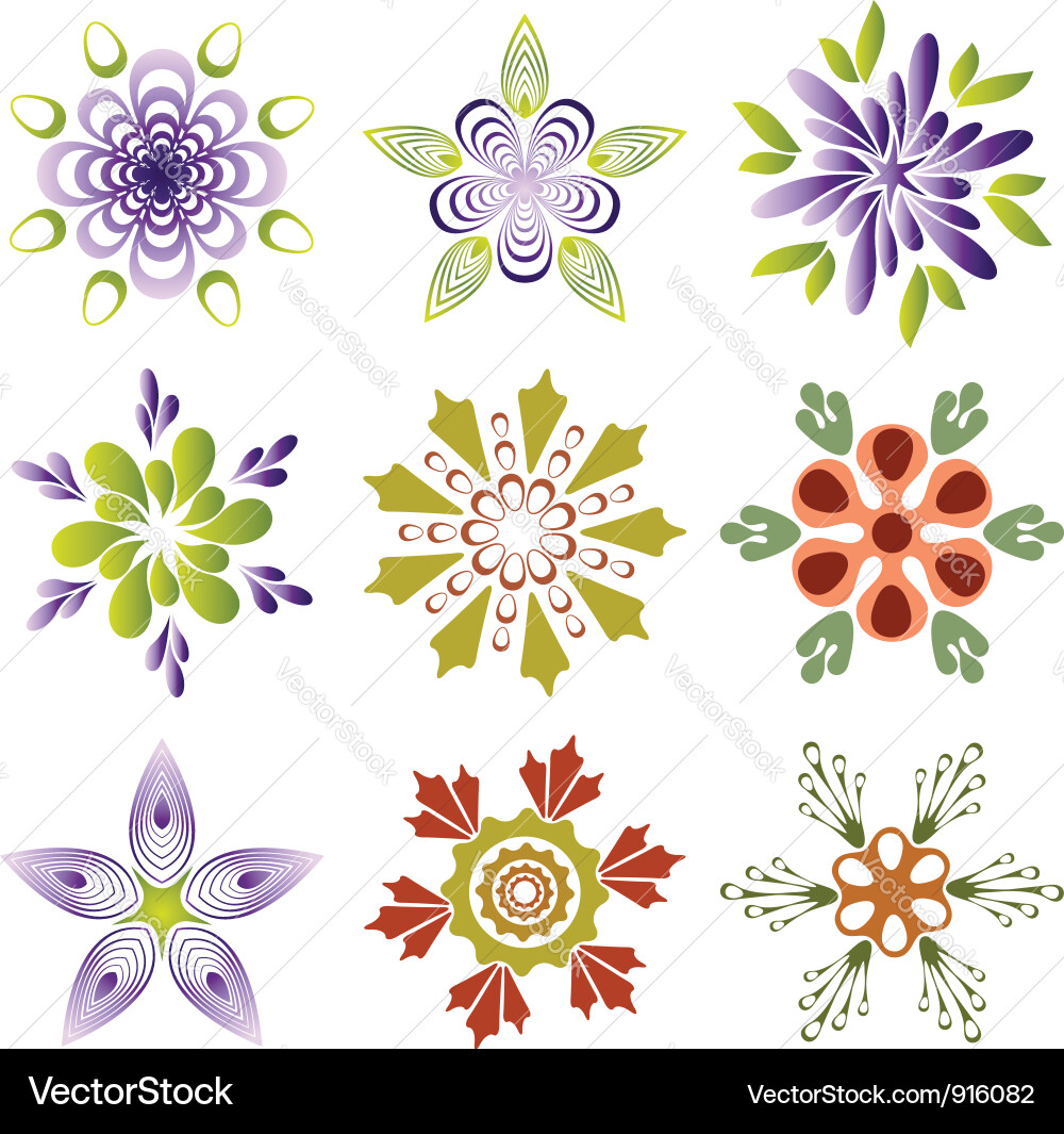 Color flowers Vector Image