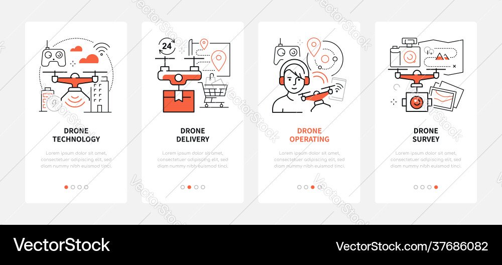 Drone technology - modern line design style web Drone technology - modern line design style web vector image