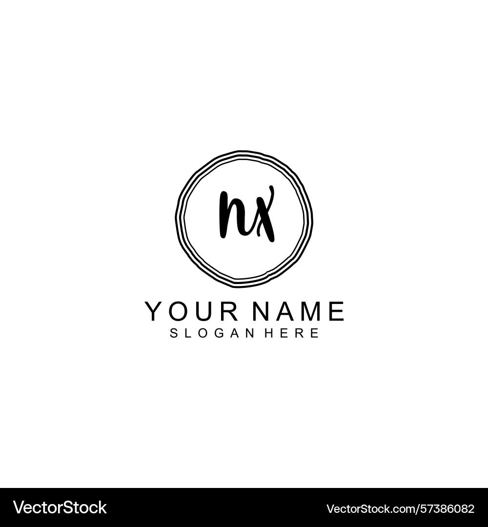 Elegant nx initial logo collection with modern Vector Image
