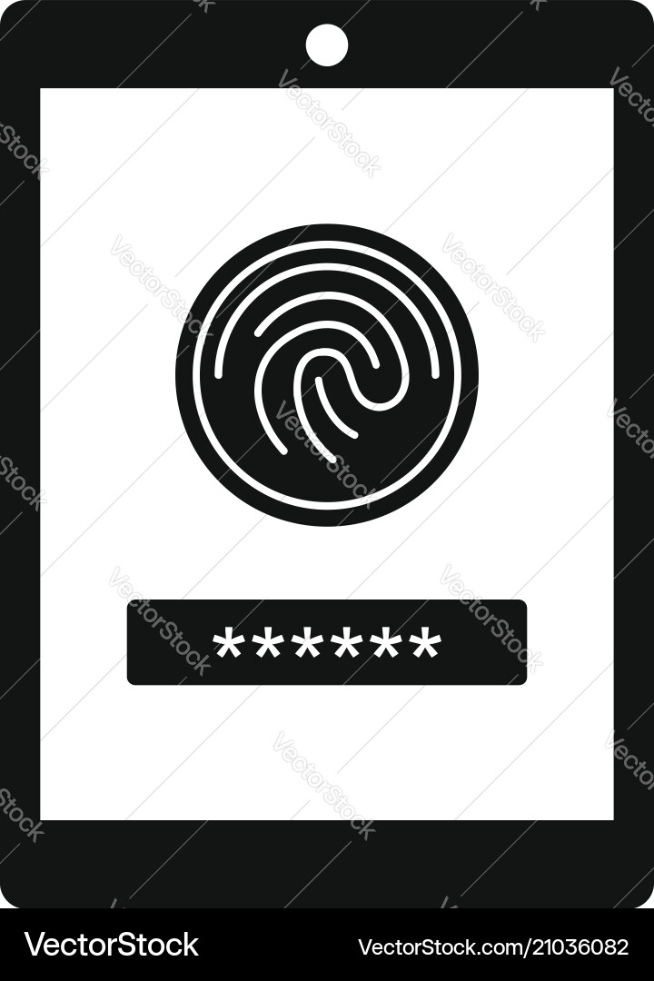 Fingerprint password icon simple style Fingerprint password icon simple style vector image
