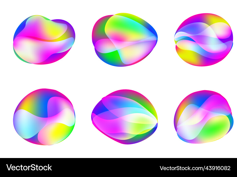 Liquid Gradient Color Shapes Vector Image