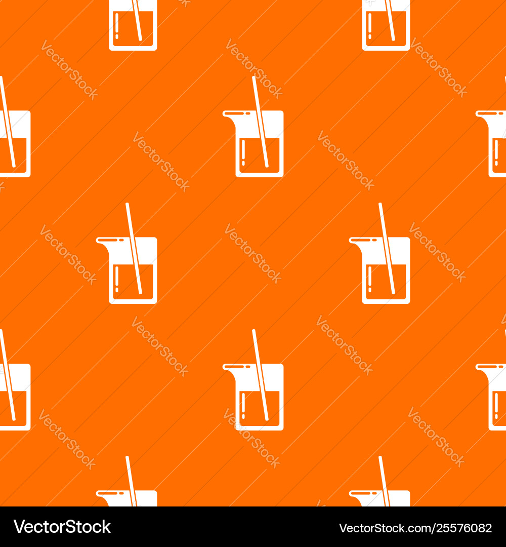 Science flask pattern orange Science flask pattern orange vector image