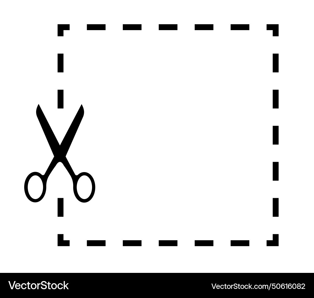 Scissors cutting through dashed line Scissors cutting through dashed line vector image