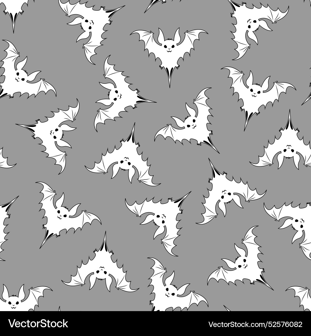 Seamless pattern with bats on a gray background Seamless pattern with bats on a gray background vector image