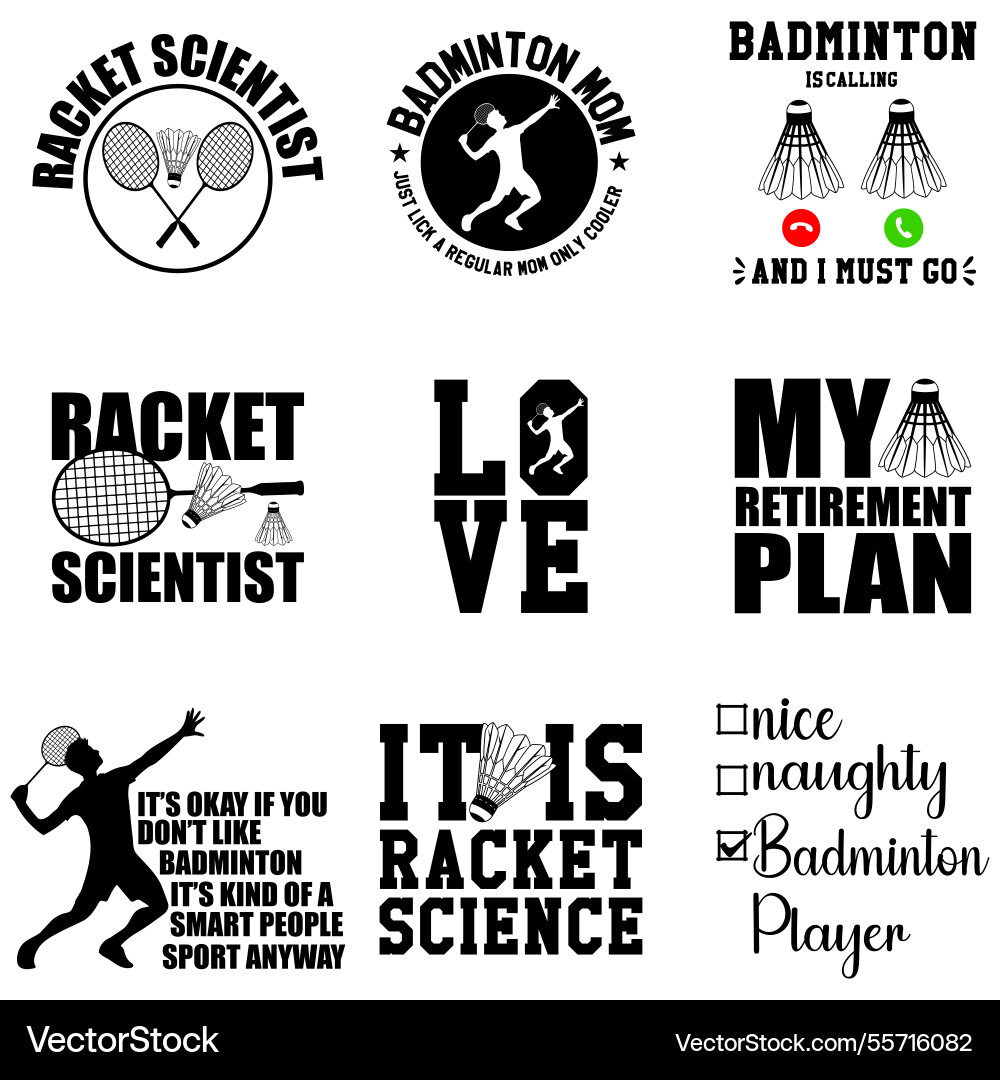 Top badminton t-shirt design bundle Vector Image