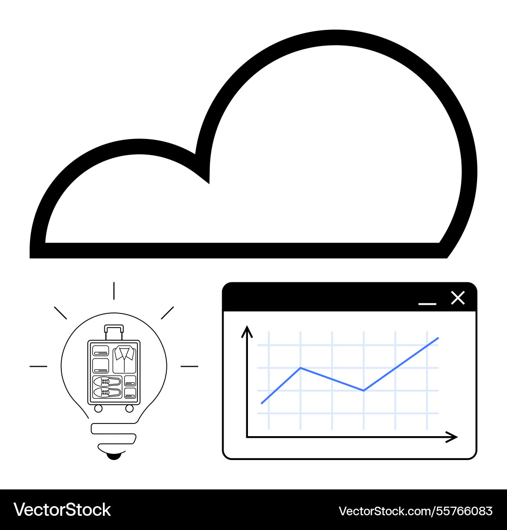 Cloud integration with data analytics Cloud integration with data analytics vector image
