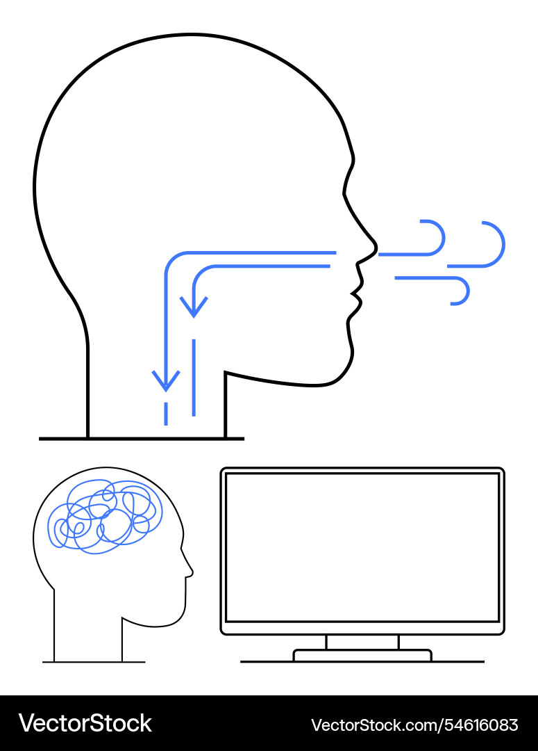 Conceptual representation of speech path from Conceptual representation of speech path from Vector Image