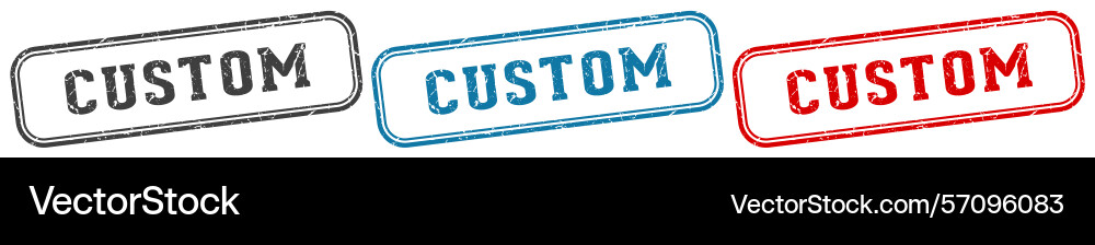 Custom stamp rectangular set Vector Image