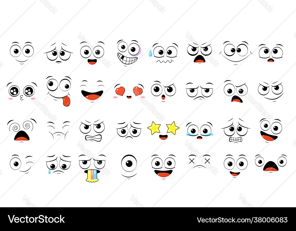 Diverse Emoticons - Mood Collection Vector Image