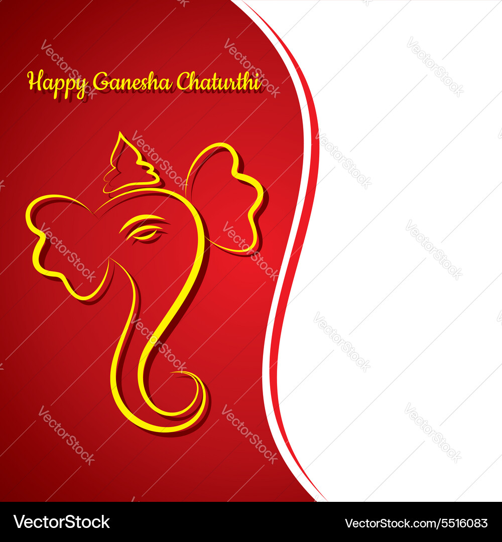 Ganesh Chaturthi Festival Greeting Card Vector Image