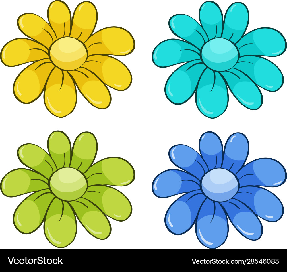 Isolated set flowers Royalty Free Vector Image