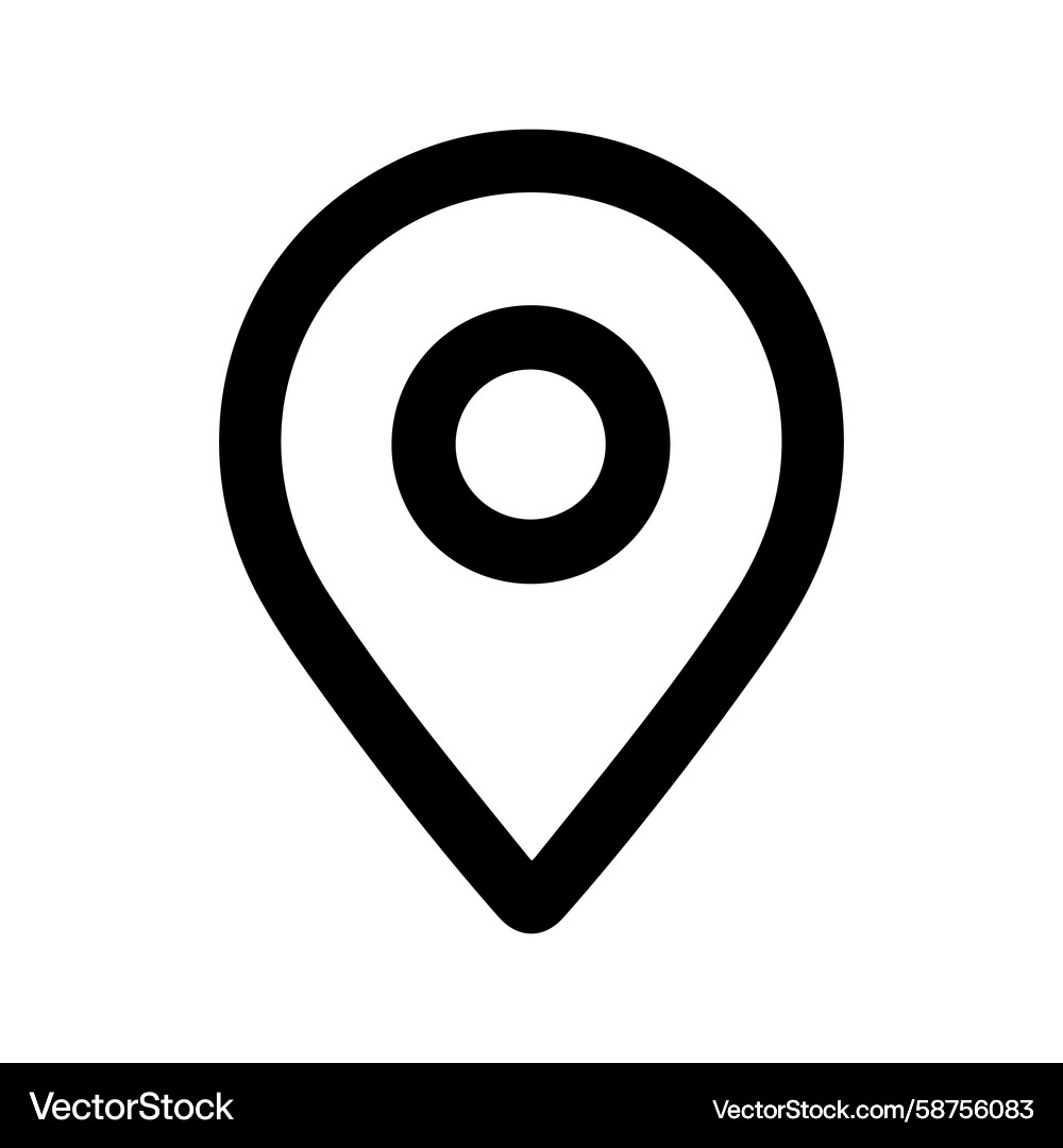 Location Pointer Icon - Minimalist Map Marker Vector Image
