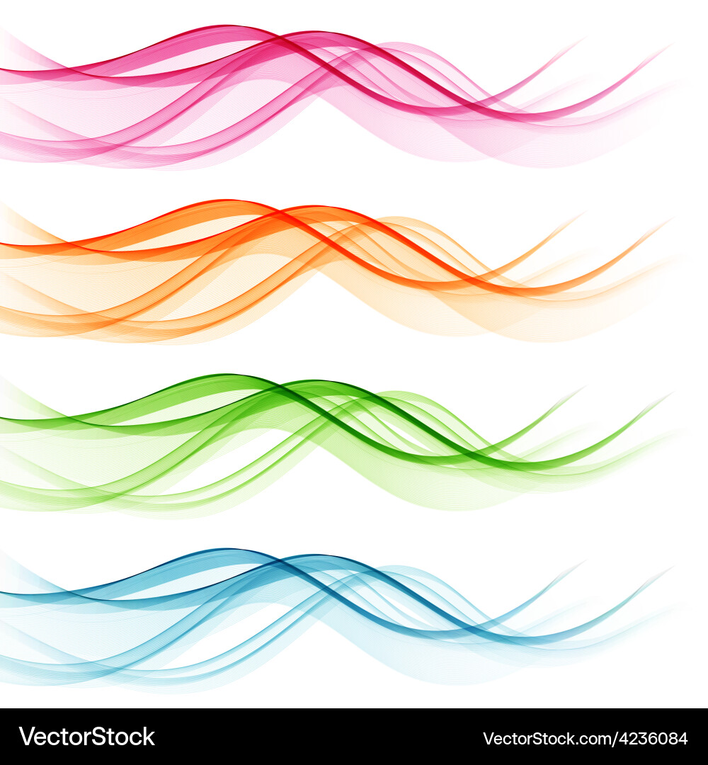 Abstract Color Smoke Waves Vector Image