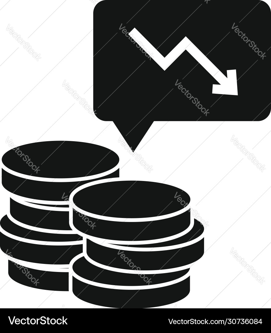 Bankrupt coin stack icon simple style Bankrupt coin stack icon simple style vector image