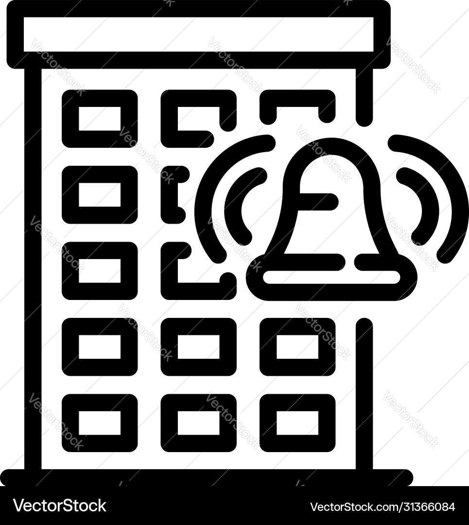 Building guard alarm icon outline style Building guard alarm icon outline style vector image