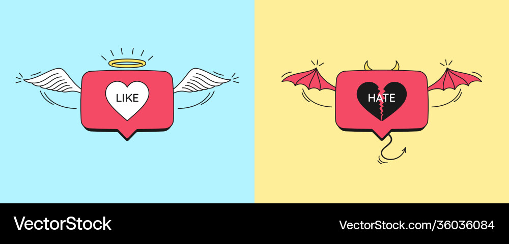 Cartoon bubble notifications with text like Cartoon bubble notifications with text like vector image