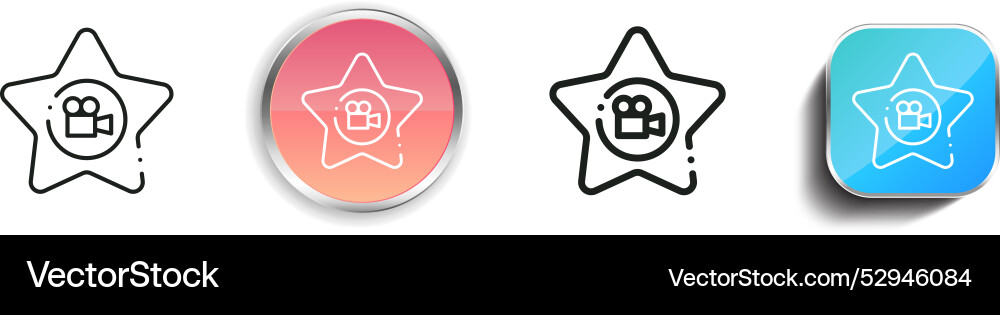 Cinema icon thin linear regular and button style vector image