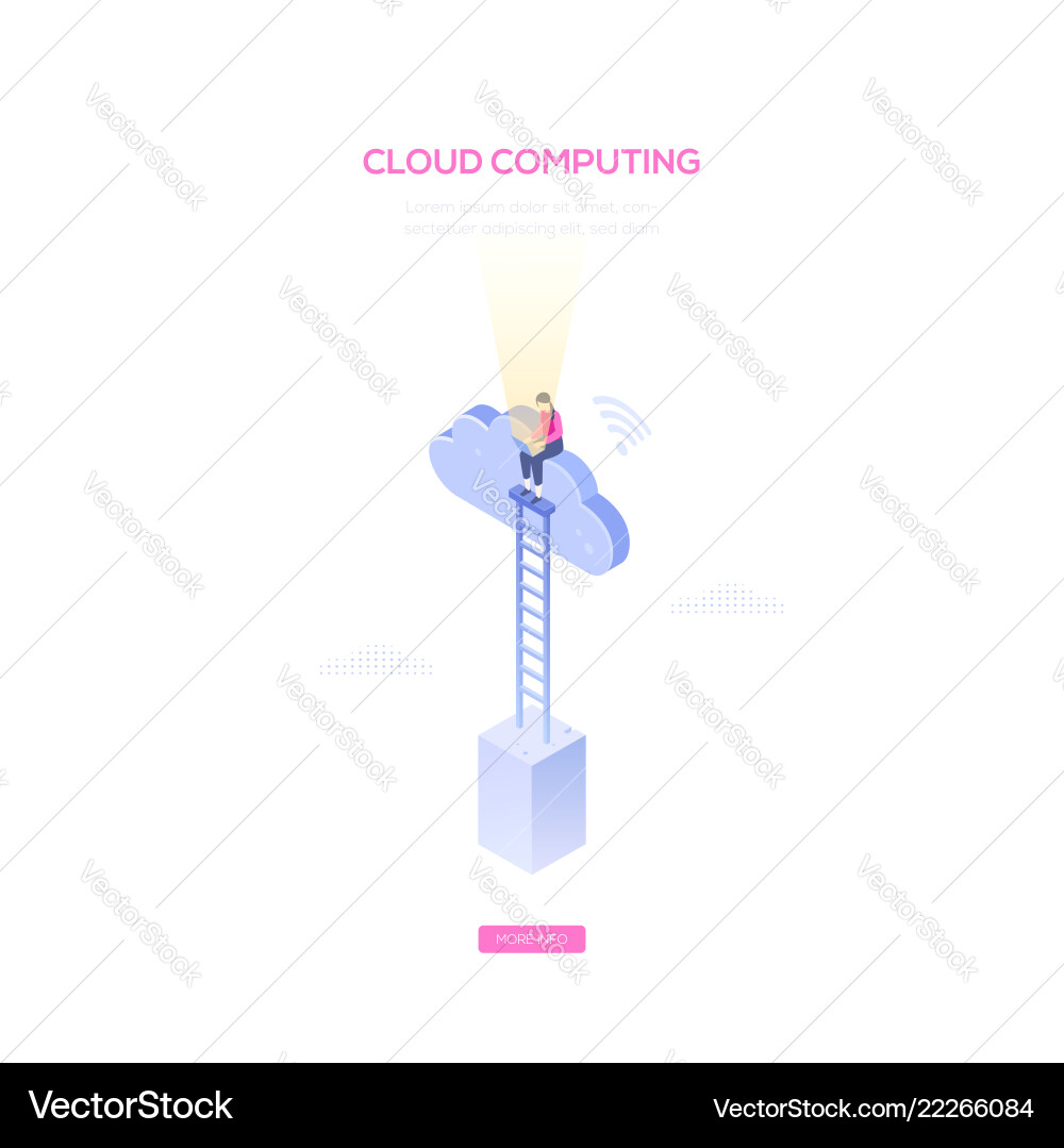 Cloud computing - modern isometric web Cloud computing - modern isometric web vector image