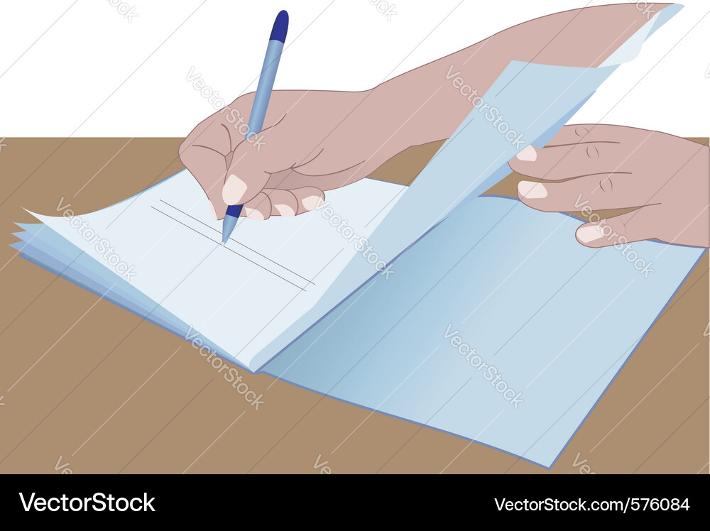 Hands Signing Documents Vector Image