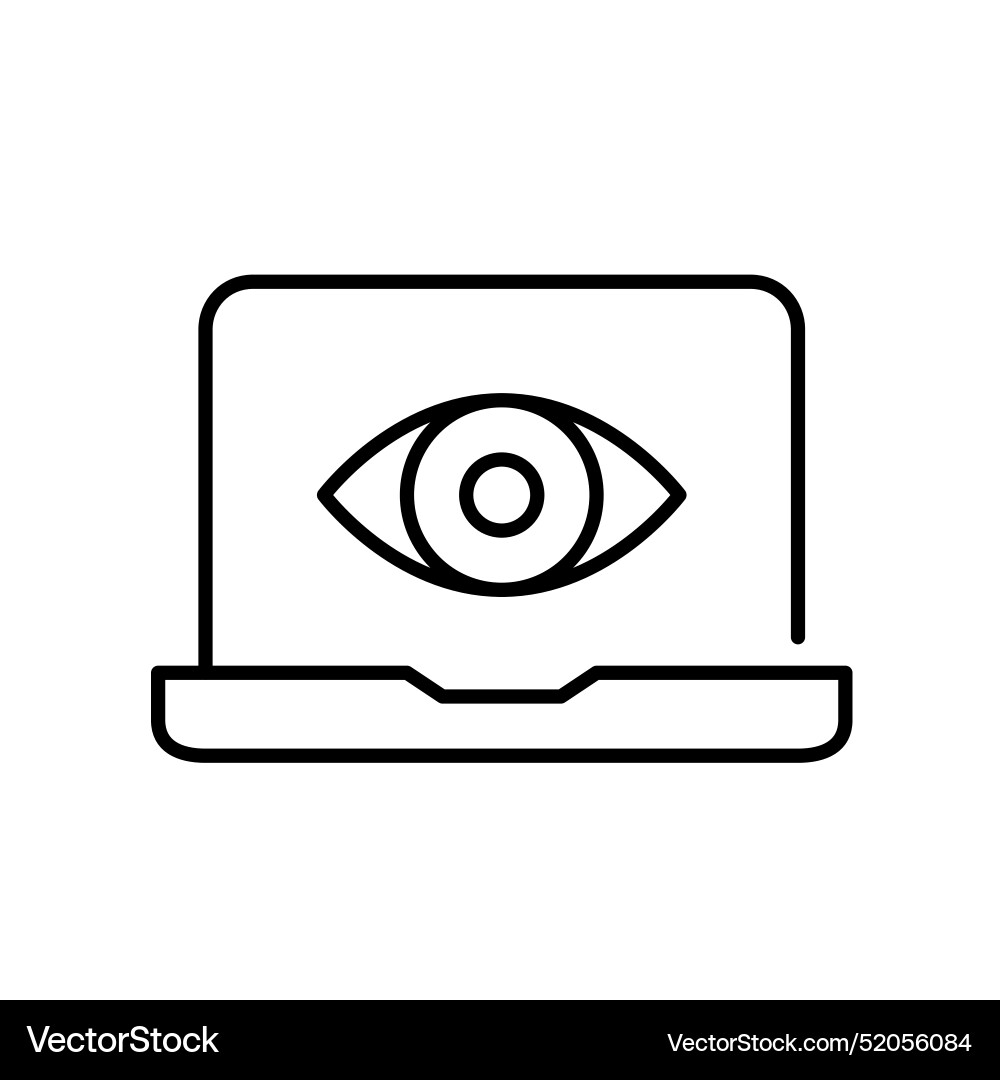 Laptop and eye device activity monitoring secure Laptop and eye device activity monitoring secure vector image