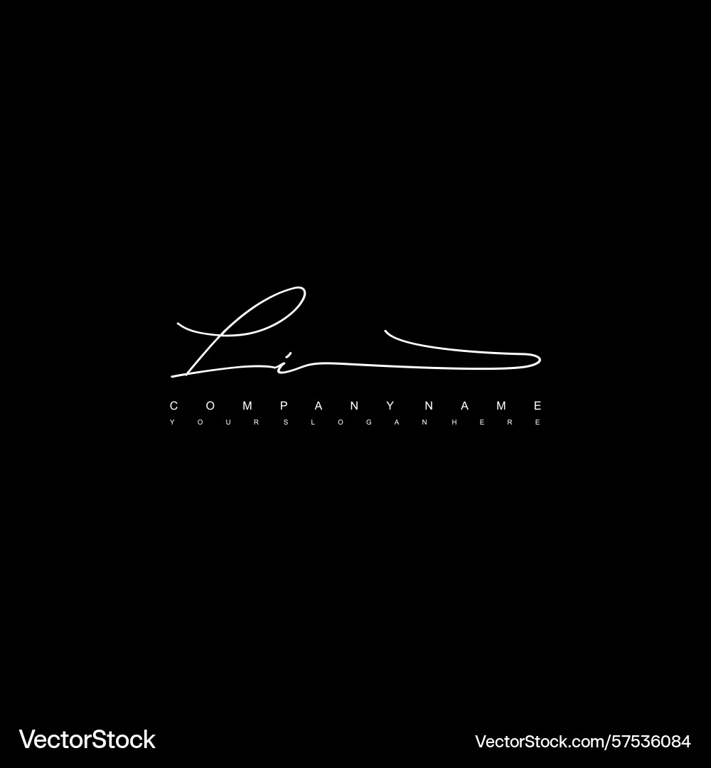 Minimal signature logo design with li initials Vector Image