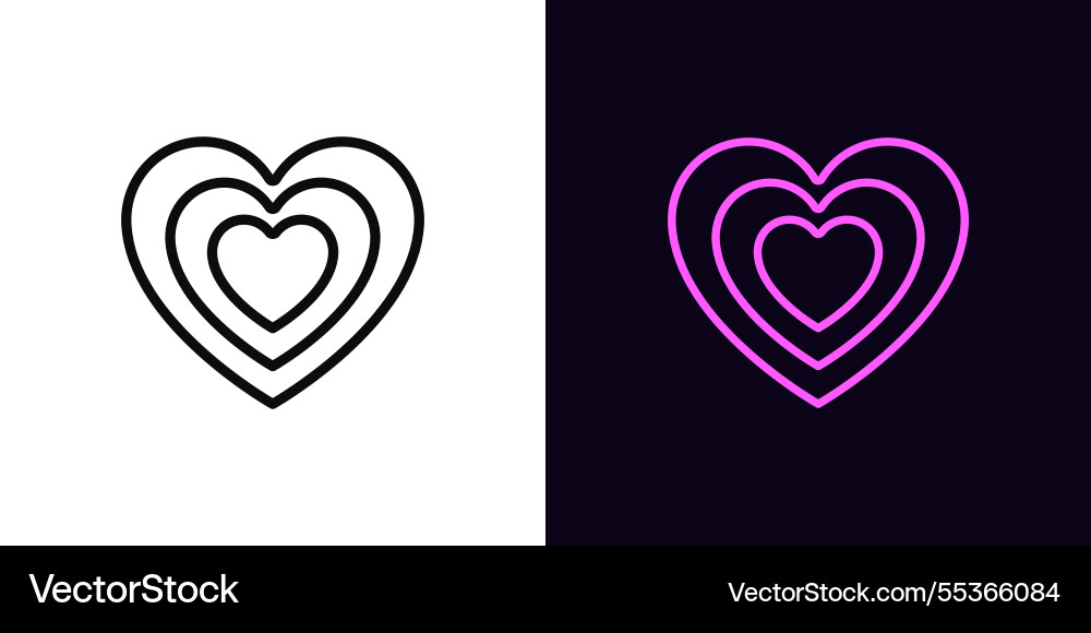 Outline target heart icon with editable stroke Outline target heart icon with editable stroke vector image