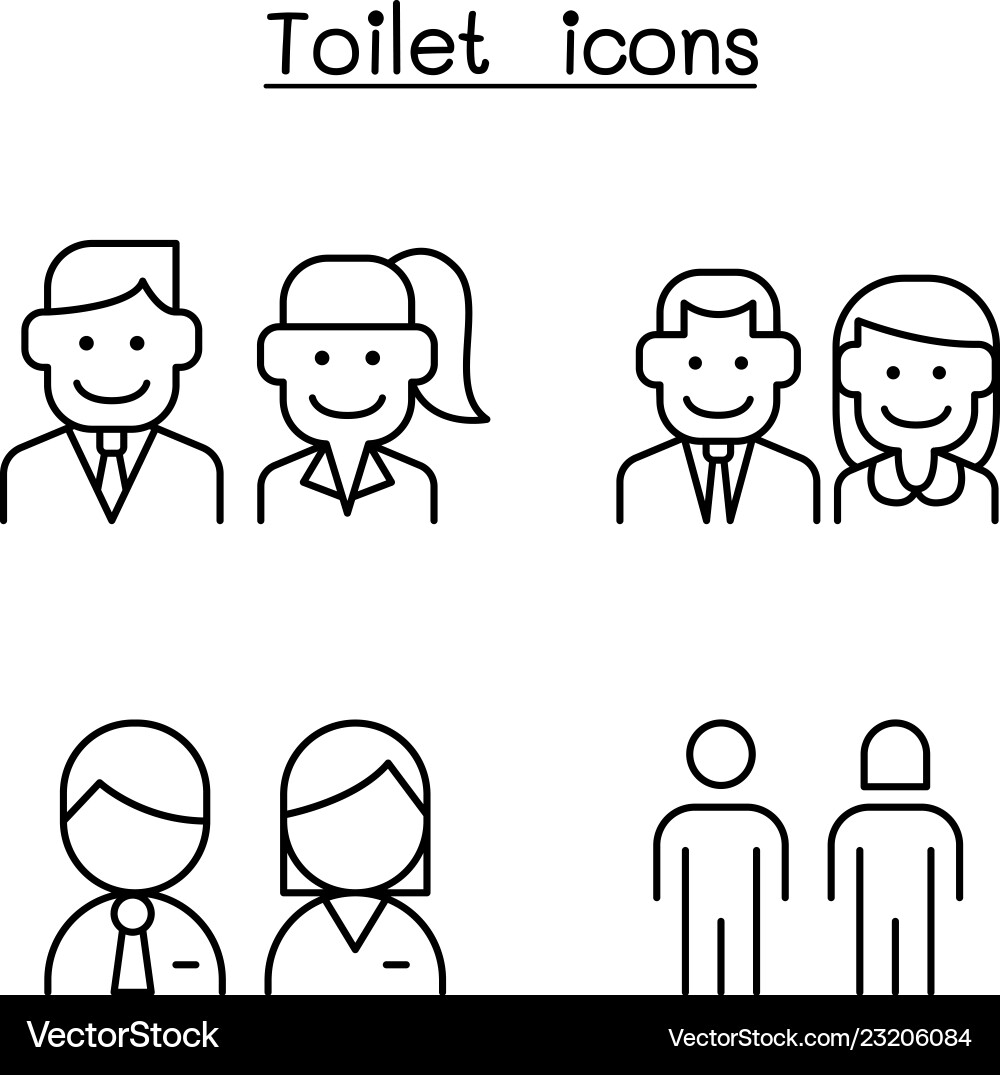 Toilette Toilette Toilette Toilette wc-Symbol in dünner Linie Stil Toilette Toilette Toilette Toilette wc-Symbol in dünner Linie Stil vektorbild