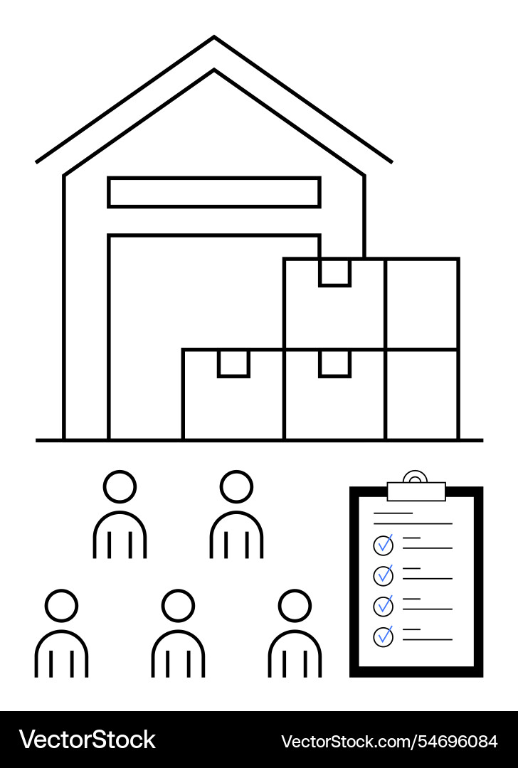 Warehouse management elements building boxes Vector Image