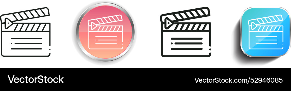Cinema icon thin linear regular and button style Cinema icon thin linear regular and button style vector image