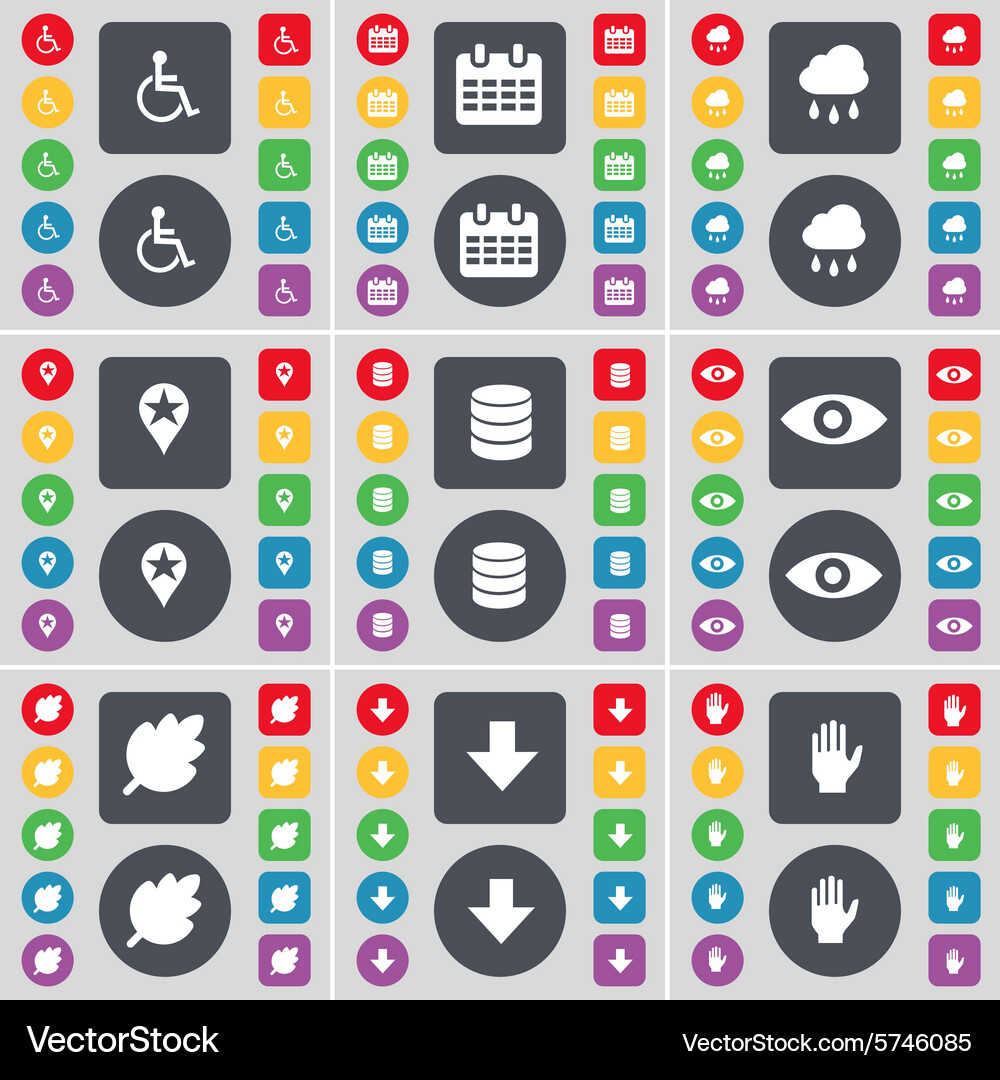 Disabled person calendar cloud checkpoint database Vector Image