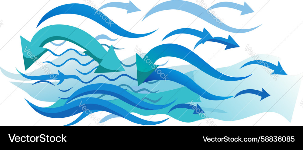 Dynamic abstract flowing arrows design Vector Image