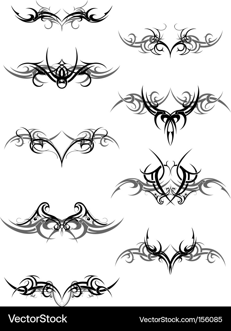 Elegant Swirl Tattoos vector image