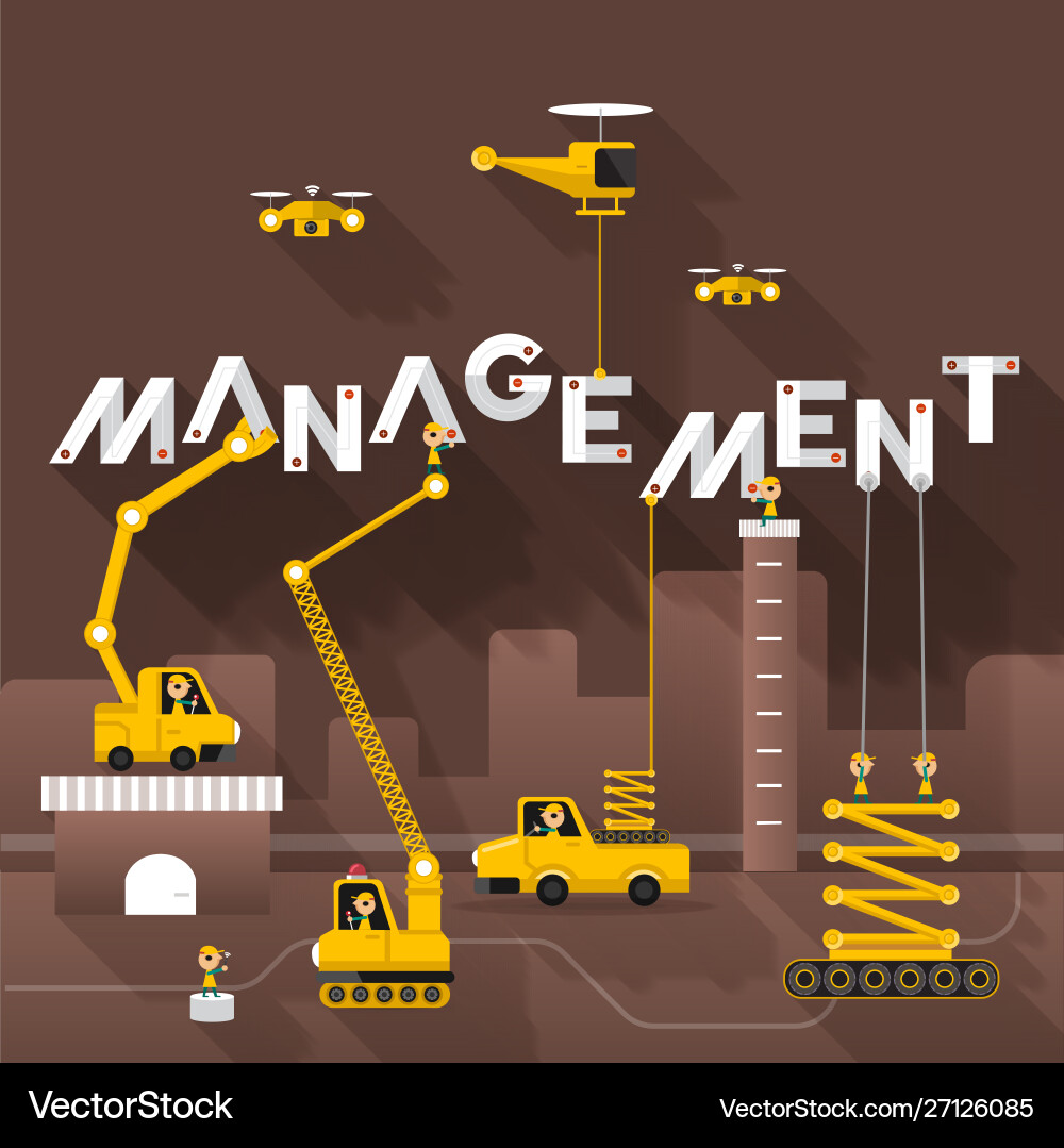 Engineering building text management Engineering building text management vector image