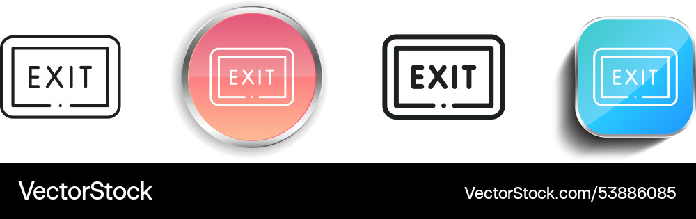 Exit Symbol dünn linear regelmäßig und Knopf Stil Exit Symbol dünn linear regelmäßig und Knopf Stil vektorbild