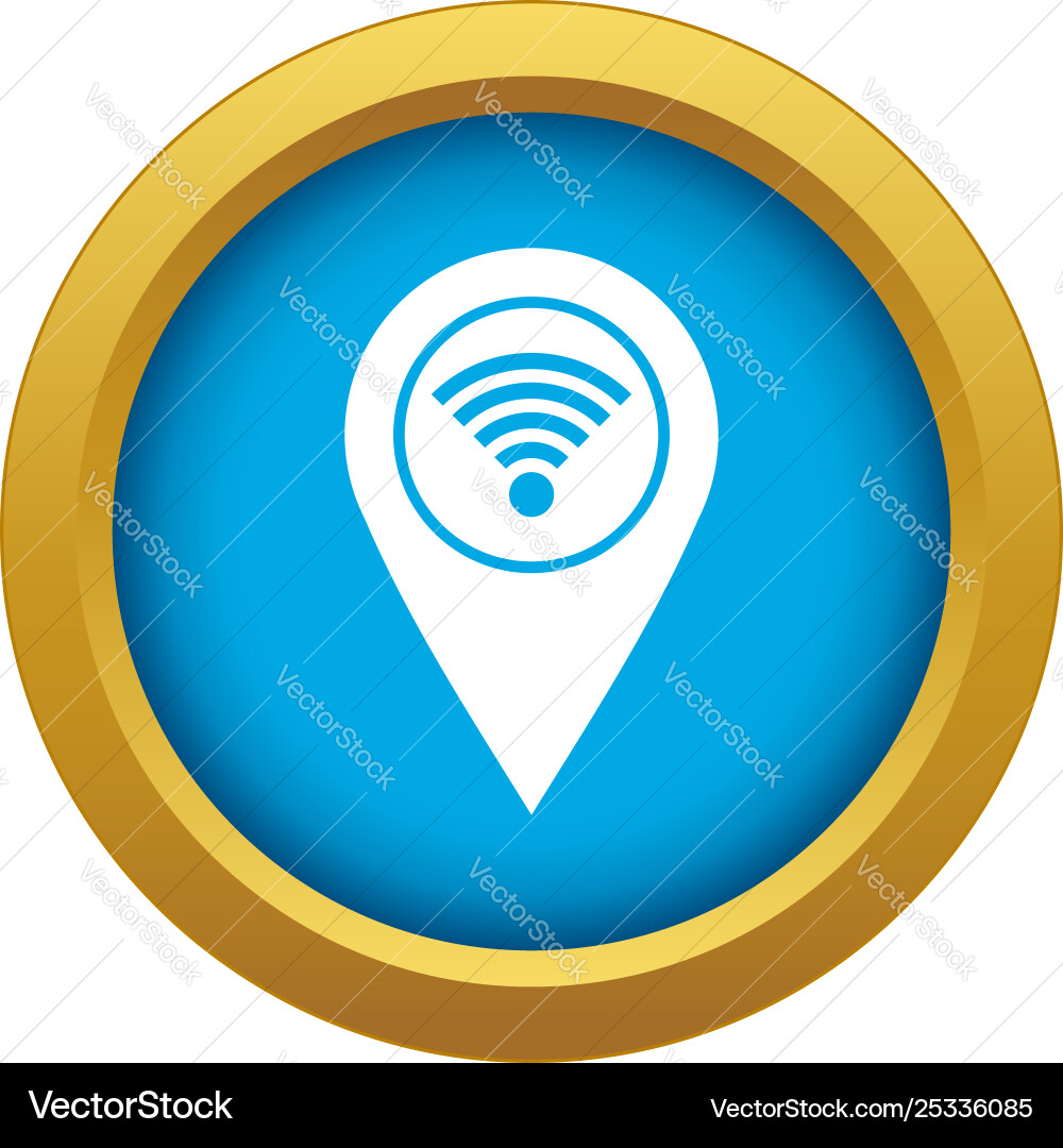 Map pin pointer with wi fi symbol icon blue Map pin pointer with wi fi symbol icon blue vector image