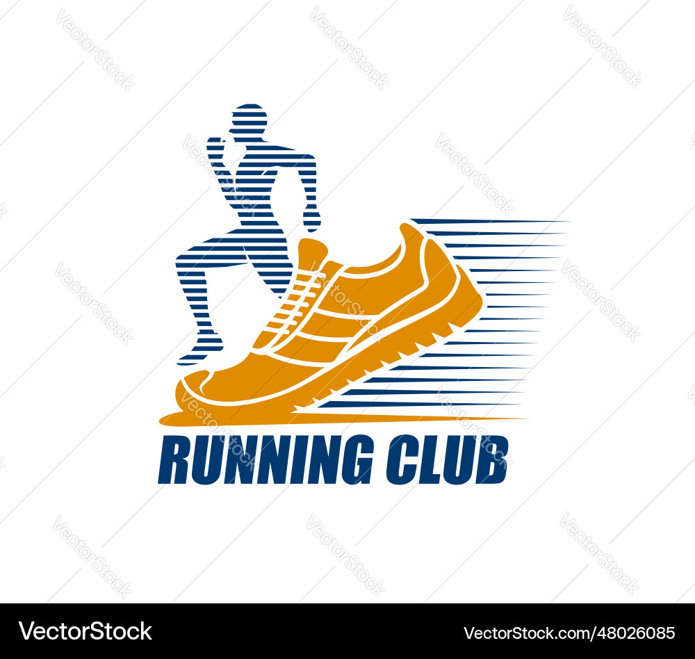 Marathon run sport icon fitness club symbol vector image