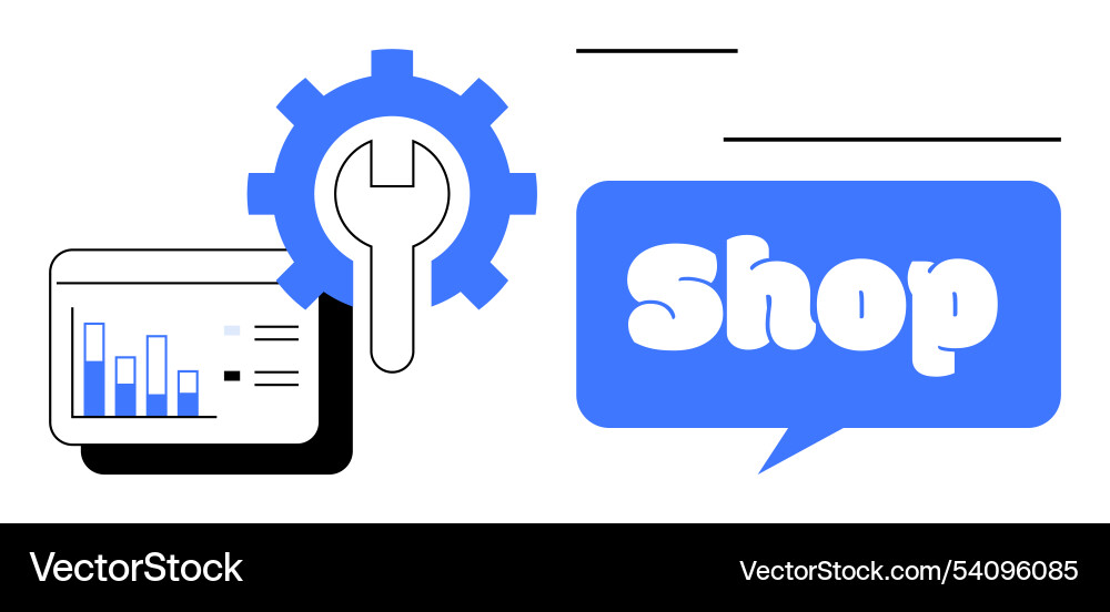 Online shop configuration with data analytics Online shop configuration with data analytics Vector Image