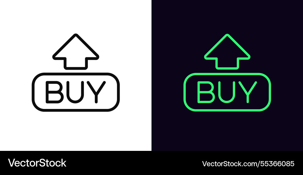 Outline buy icon with editable stroke button Outline buy icon with editable stroke button vector image