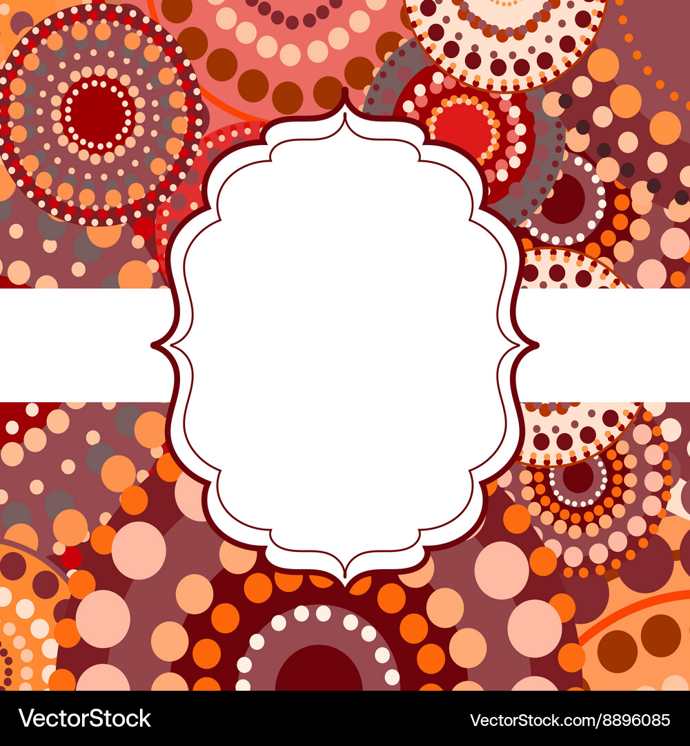 Patterned frame background invitation circular Vector Image