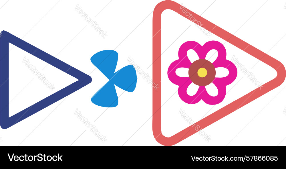 Play buttons converting to flower icon design Vector Image