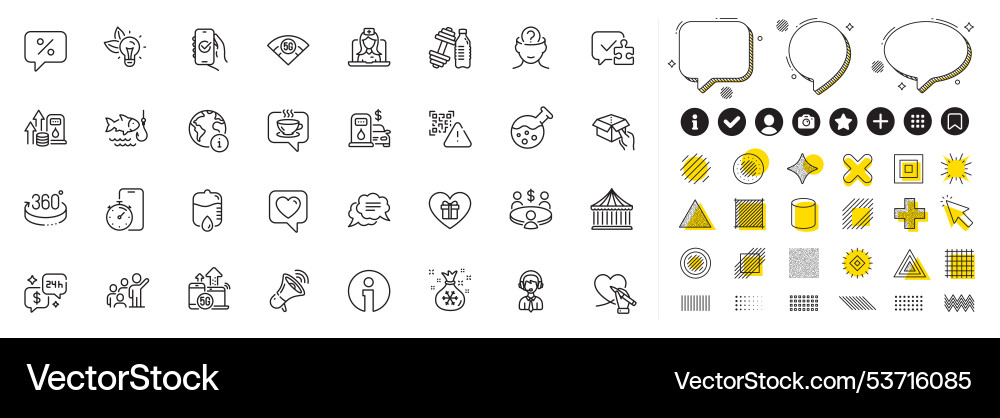Set of carousels drop counter and heart line Set of carousels drop counter and heart line vector image