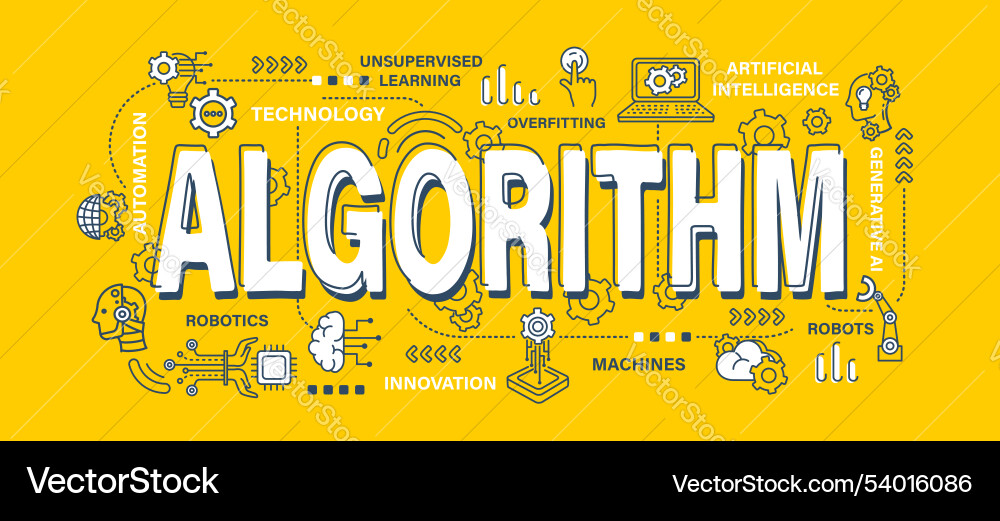 Algorithm-Technologie und ai künstlich Algorithm-Technologie und ai künstlich vektorbild