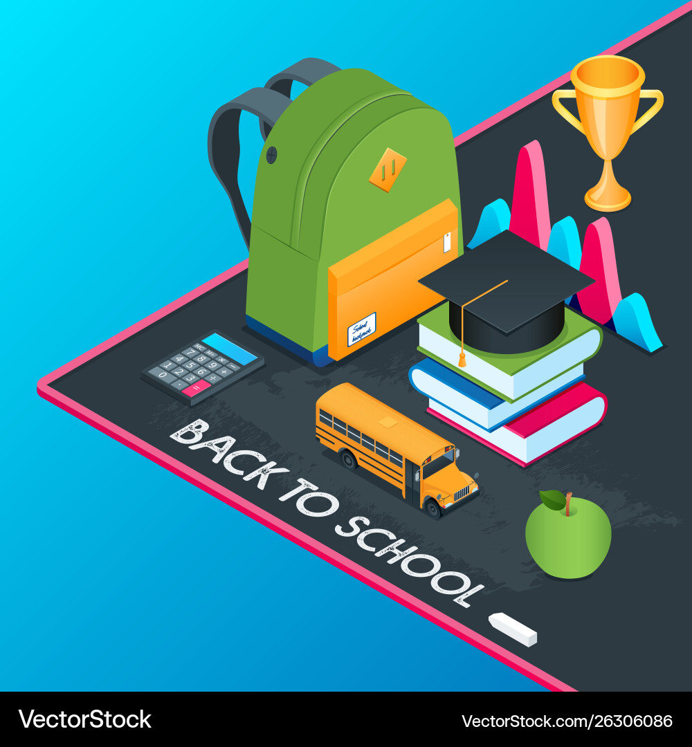 Back to school isometric concept 05 Back to school isometric concept 05 vector image
