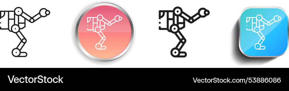 Exoskeleton icon thin linear regular and button Exoskeleton icon thin linear regular and button Vector Image