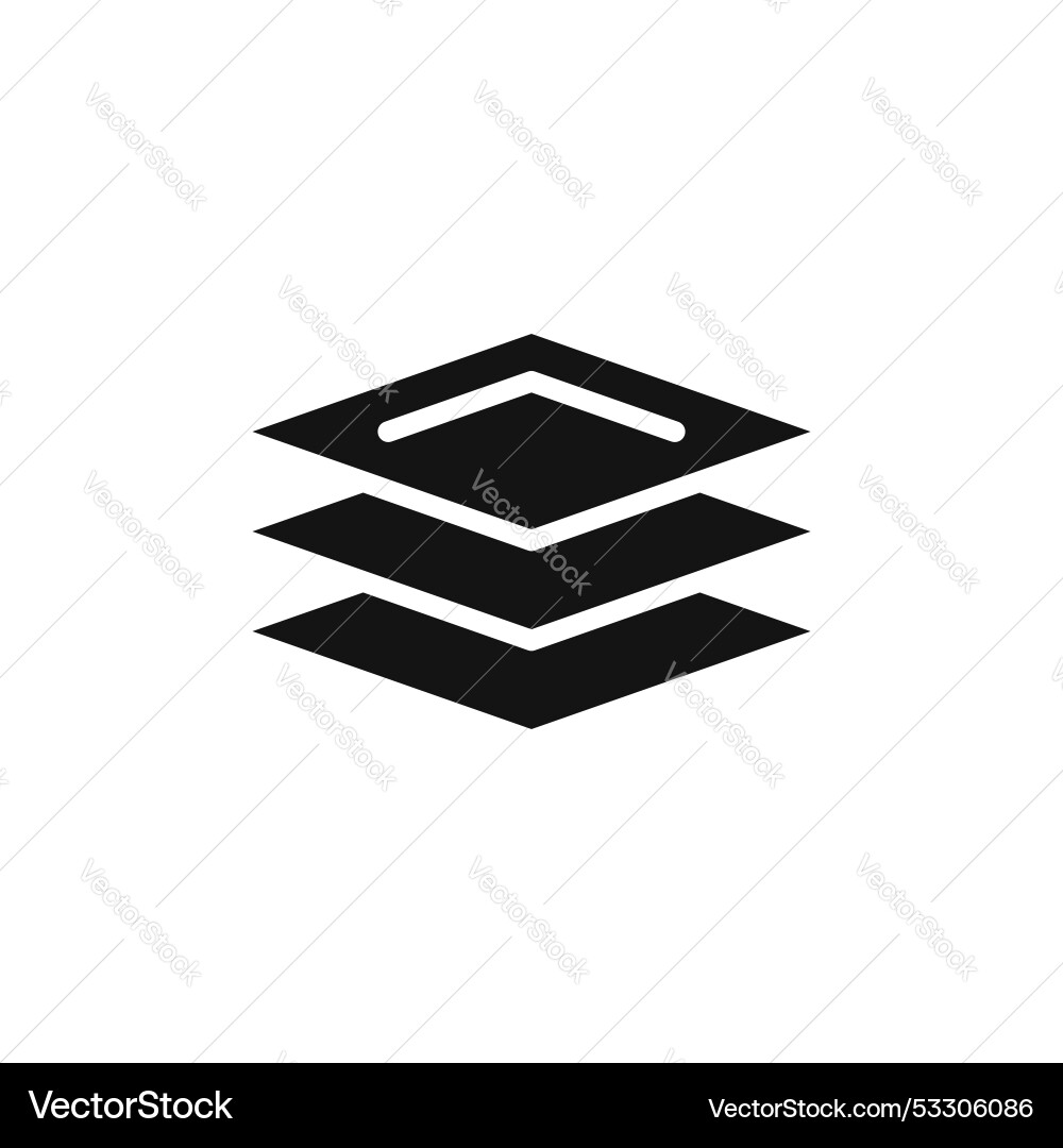 Layers icon set 3 level fabric symbol three layer vector image