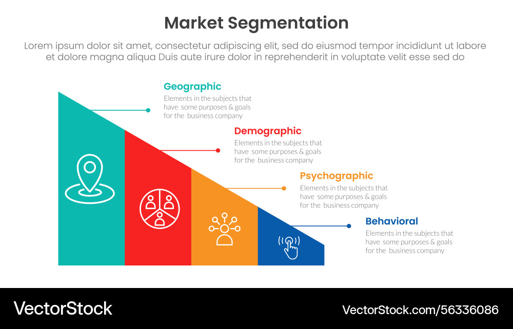 Market segmentation framework analysis Vector Image
