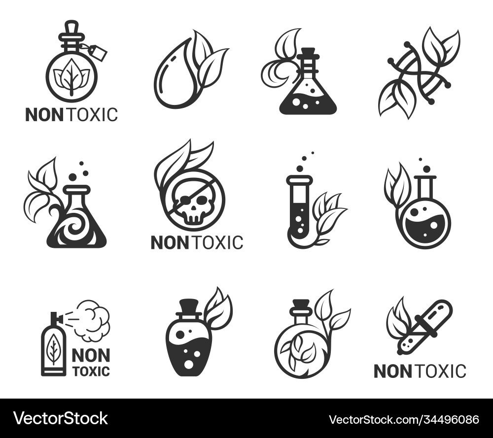Non-toxic hypoallergenic eco friendly bold black Non-toxic hypoallergenic eco friendly bold black vector image